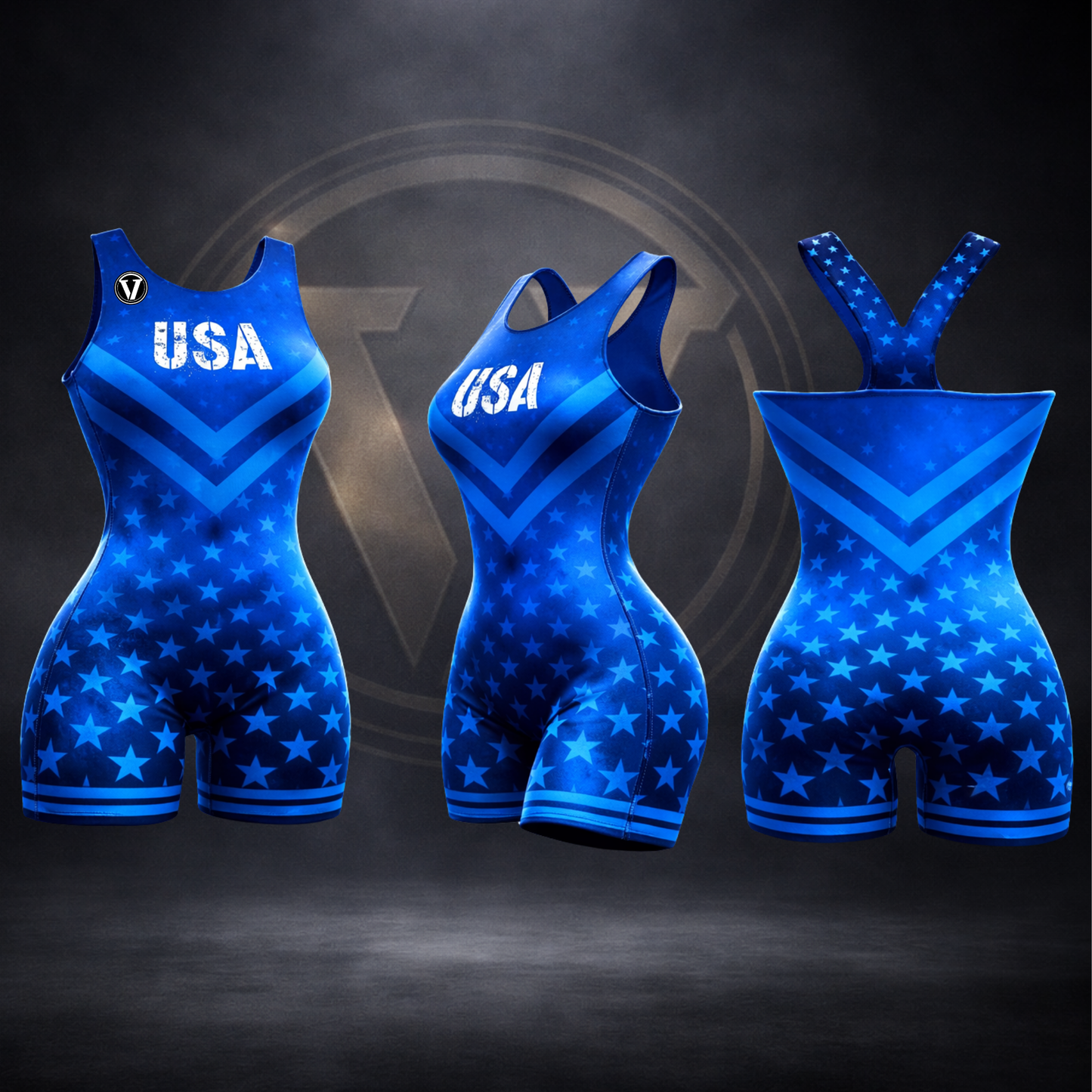 USA Freestyle Blue Singlet