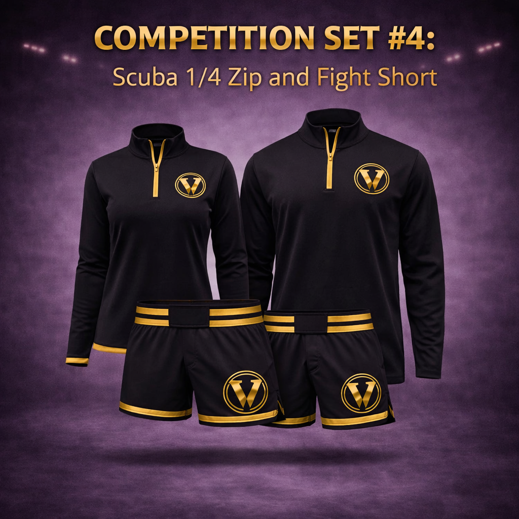 COMPETITION SET #4: CUSTOM Sublimated Scuba 1/4 Zip and Fight Shorts