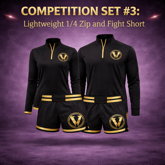 COMPETITION SET #3: CUSTOM Sublimated Lightweight 1/4 Zip and Fight Shorts