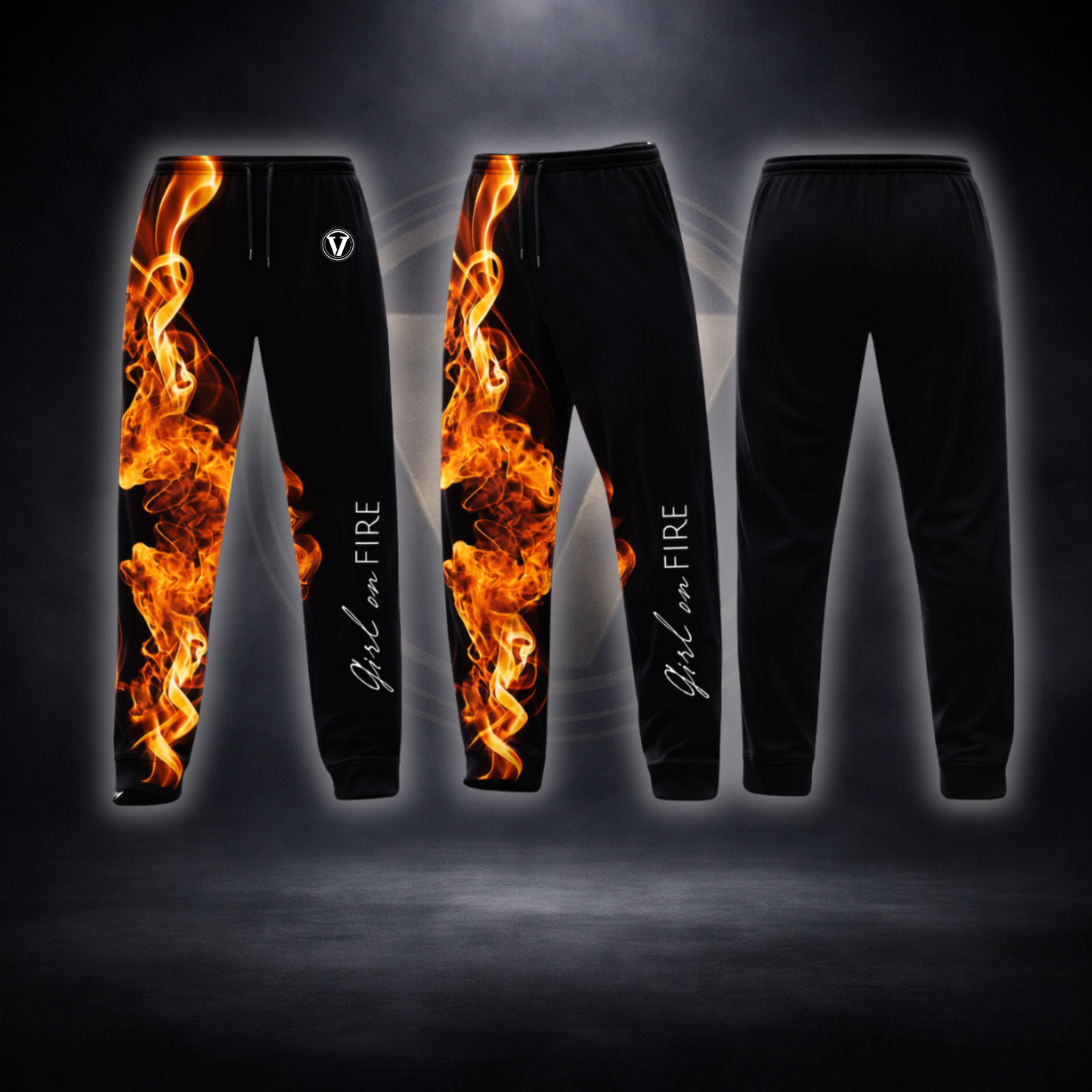 GIRL on FIRE Scuba Joggers w/ankle zipper